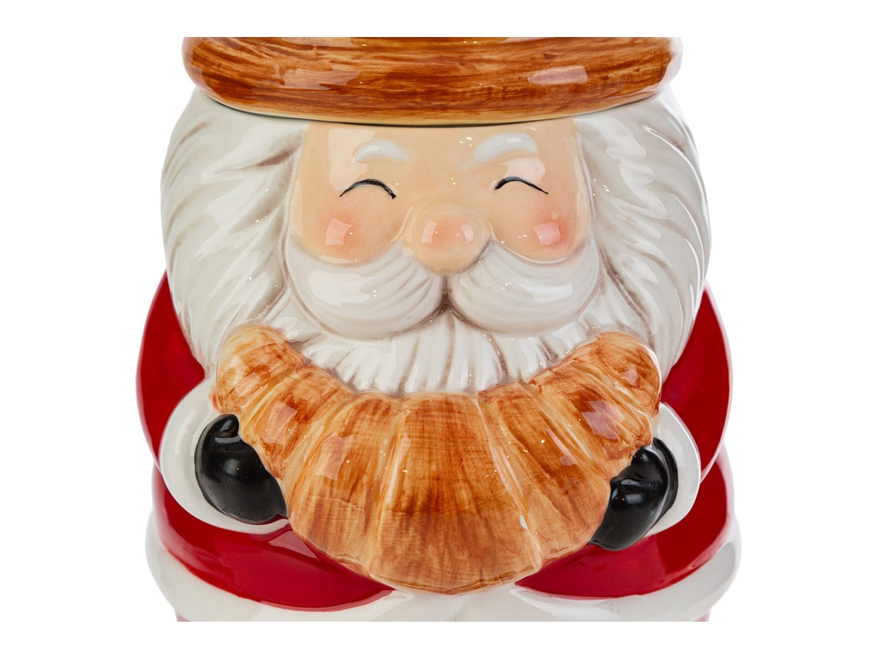 Barattolo croissant in ceramica con babbo natale 17x19xh.30cm