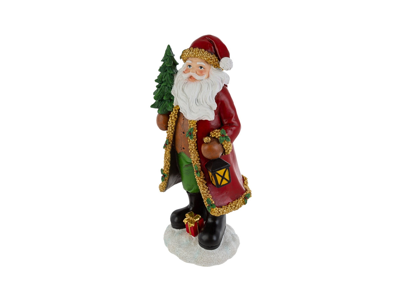 Babbo natale in resina con albero 17,5x15xh.36,5cm