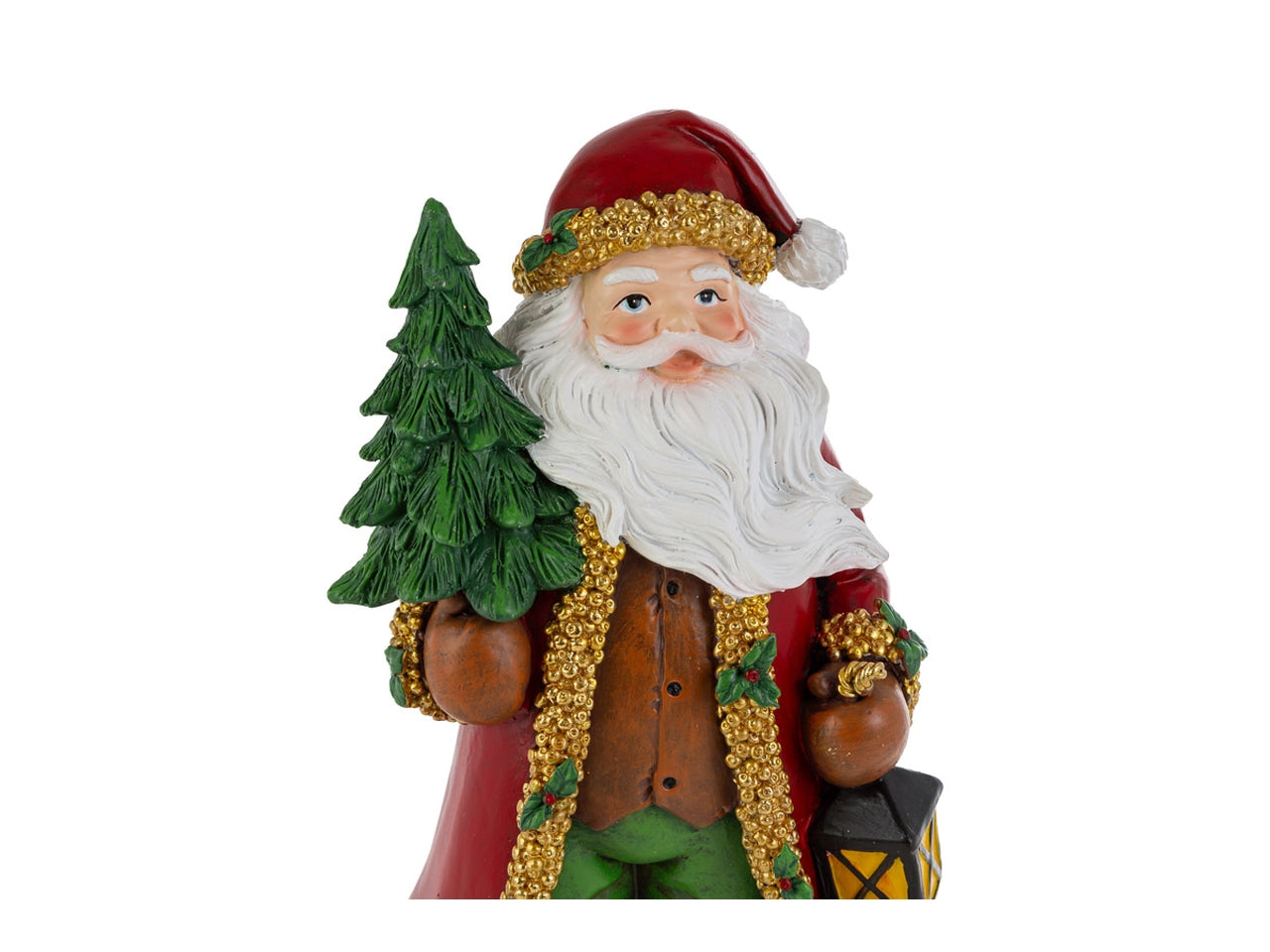 Babbo natale in resina con albero 17,5x15xh.36,5cm