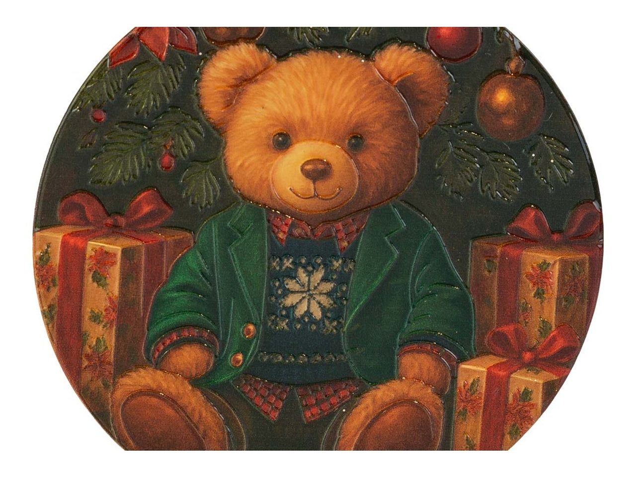 Sottobicchieri natalizi set 3 pezzi 11cm con orsetto in 3 assortimenti