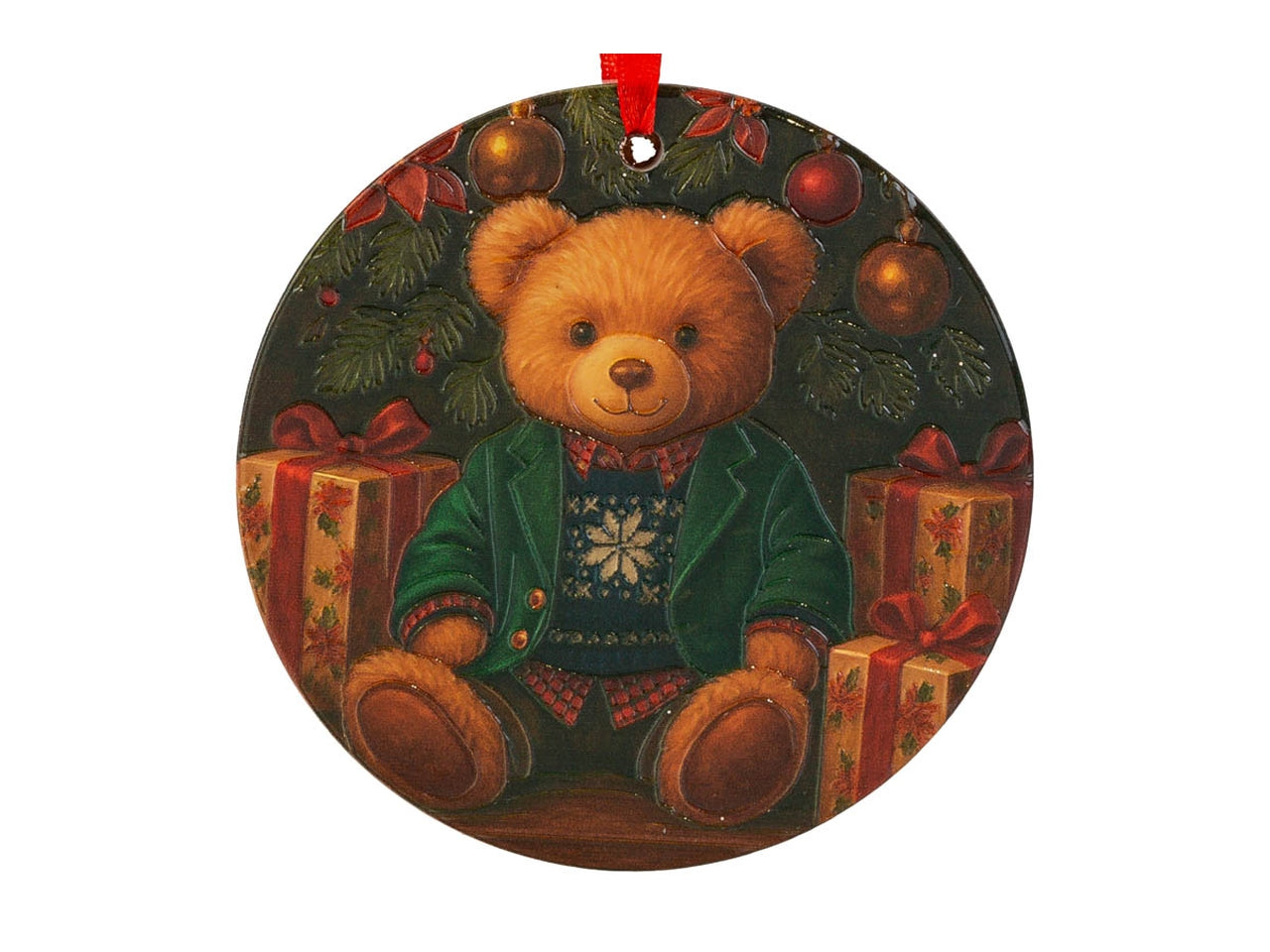 Sottobicchieri natalizi set 3 pezzi 11cm con orsetto in 3 assortimenti
