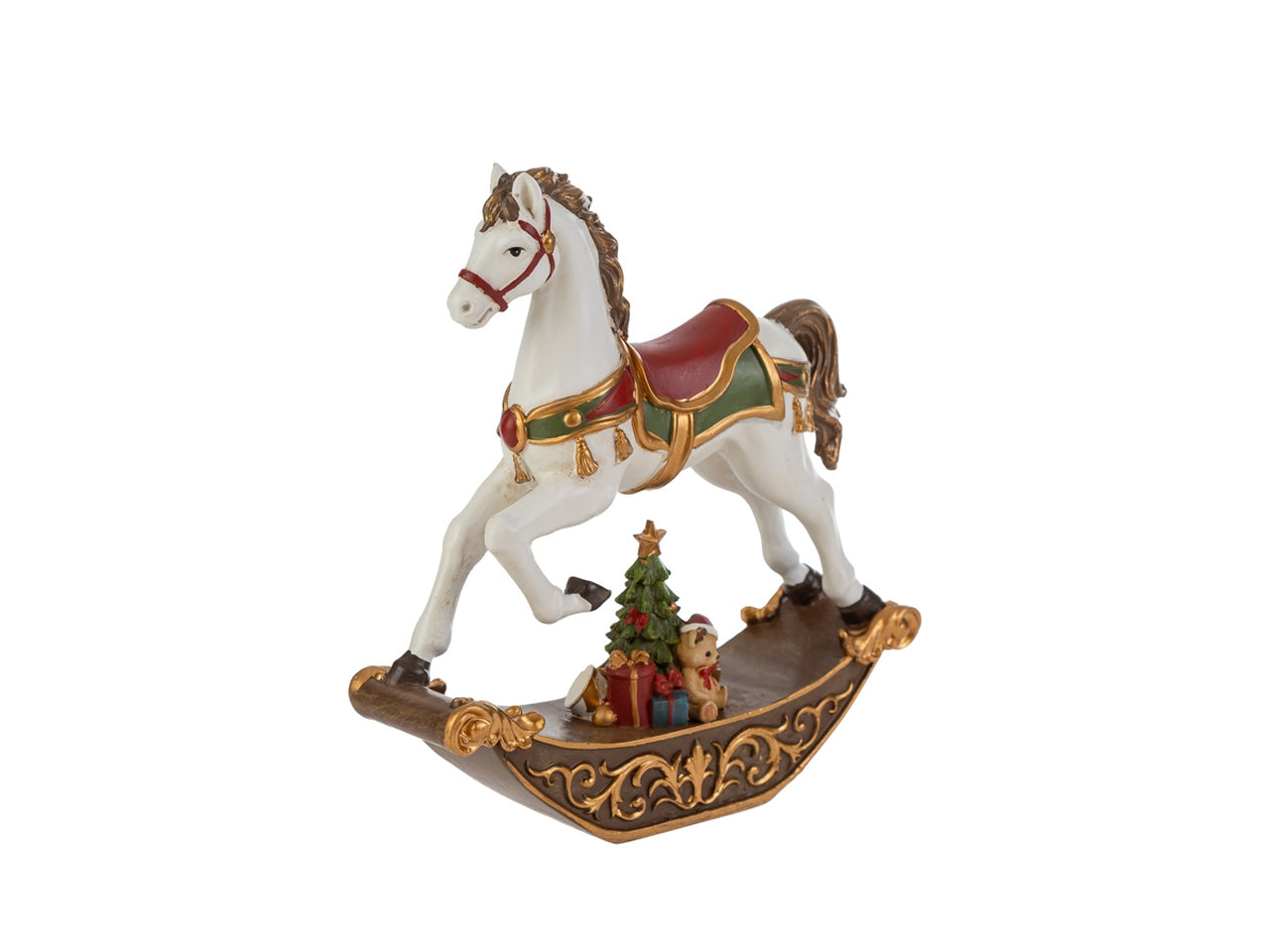 Cavalluccio a dondolo in resina 13,5x3,5xh.14cm