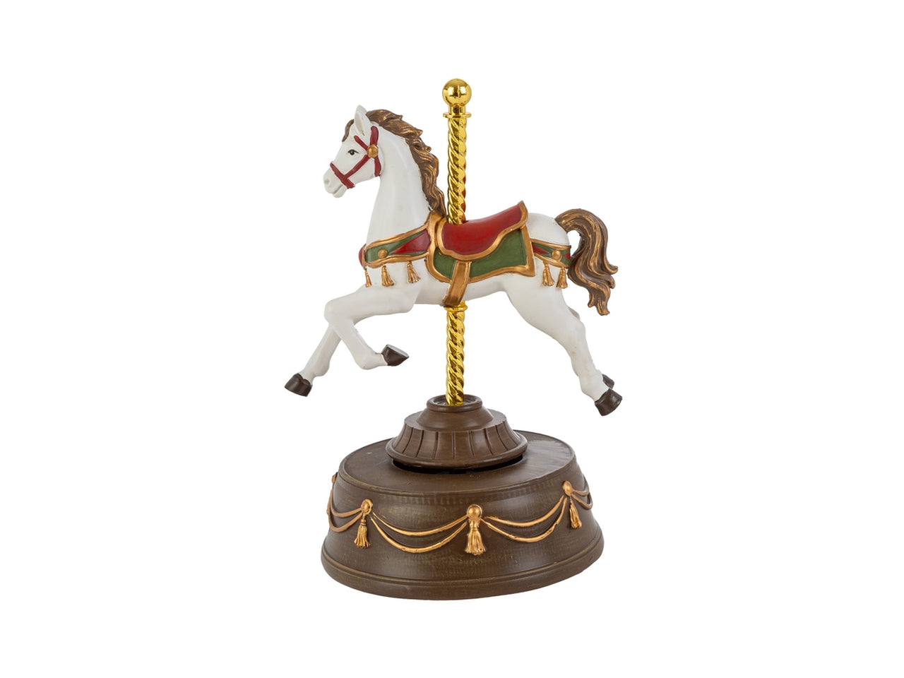 Carillon cavalluccio natalizio in resina 12x11xh.17cm