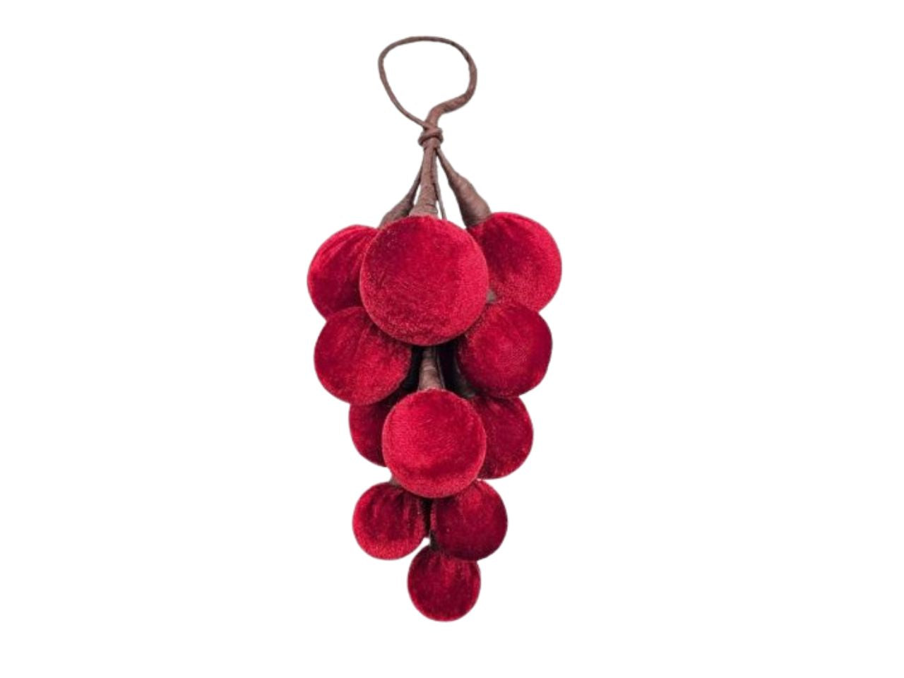 Dietroporta a grappolo 25cm in velluto rosso