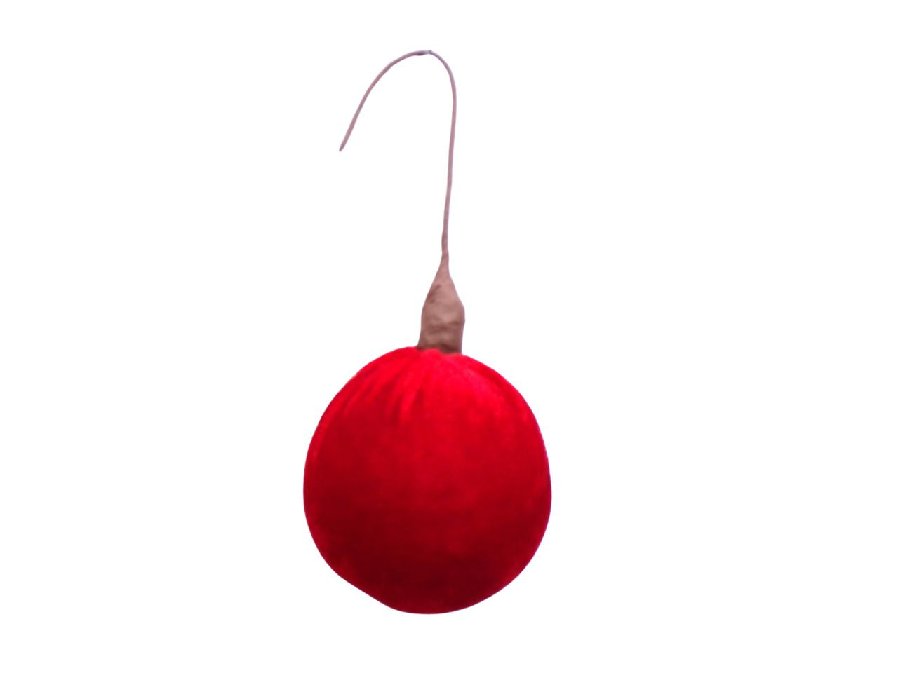 Palla 10cm velluto rosso