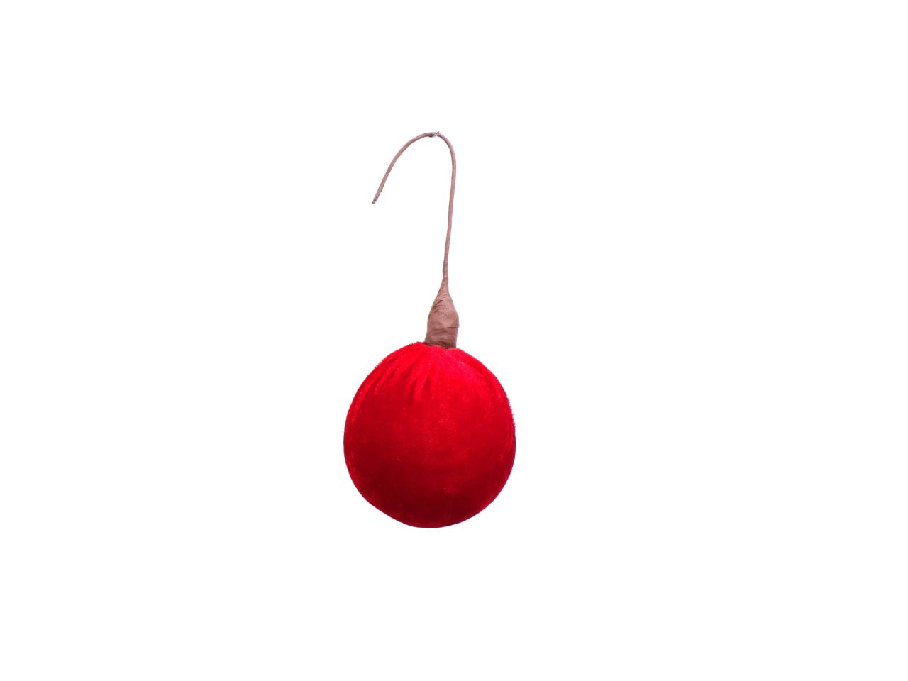 Palla 8cm velluto rosso