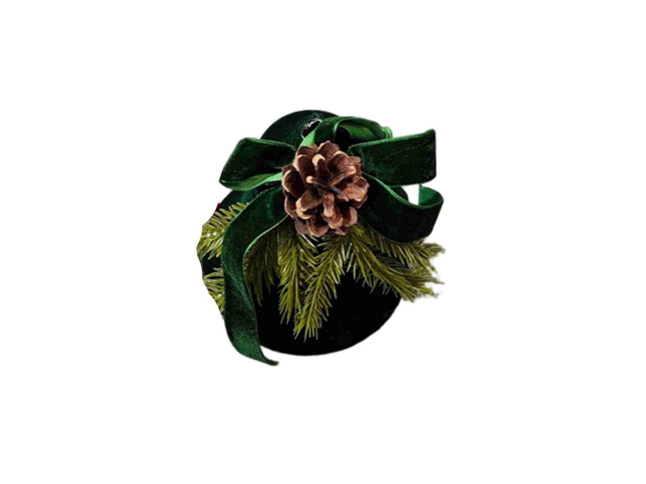 Campana 10xh11cm in metallo verde con decorazione