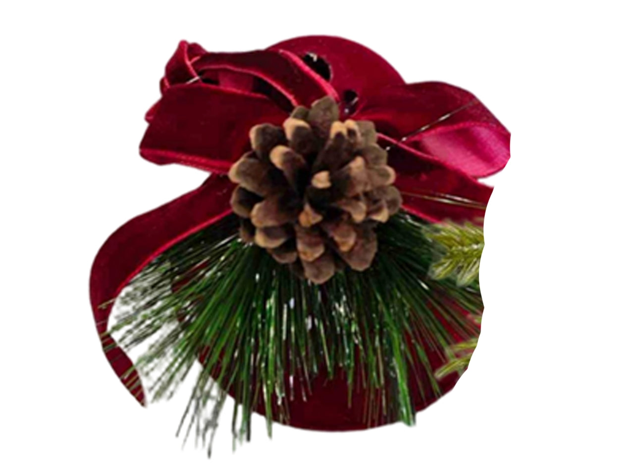 Campana 12xh13cm in metallo bordeaux con decorazione