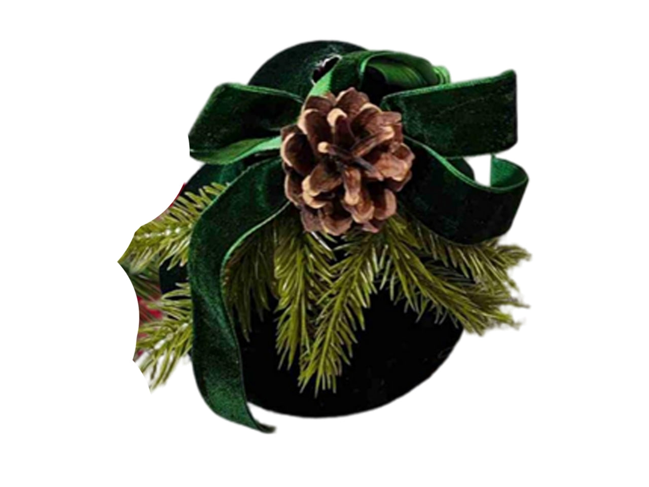 Campana 12xh13cm in metallo verde con decorazione
