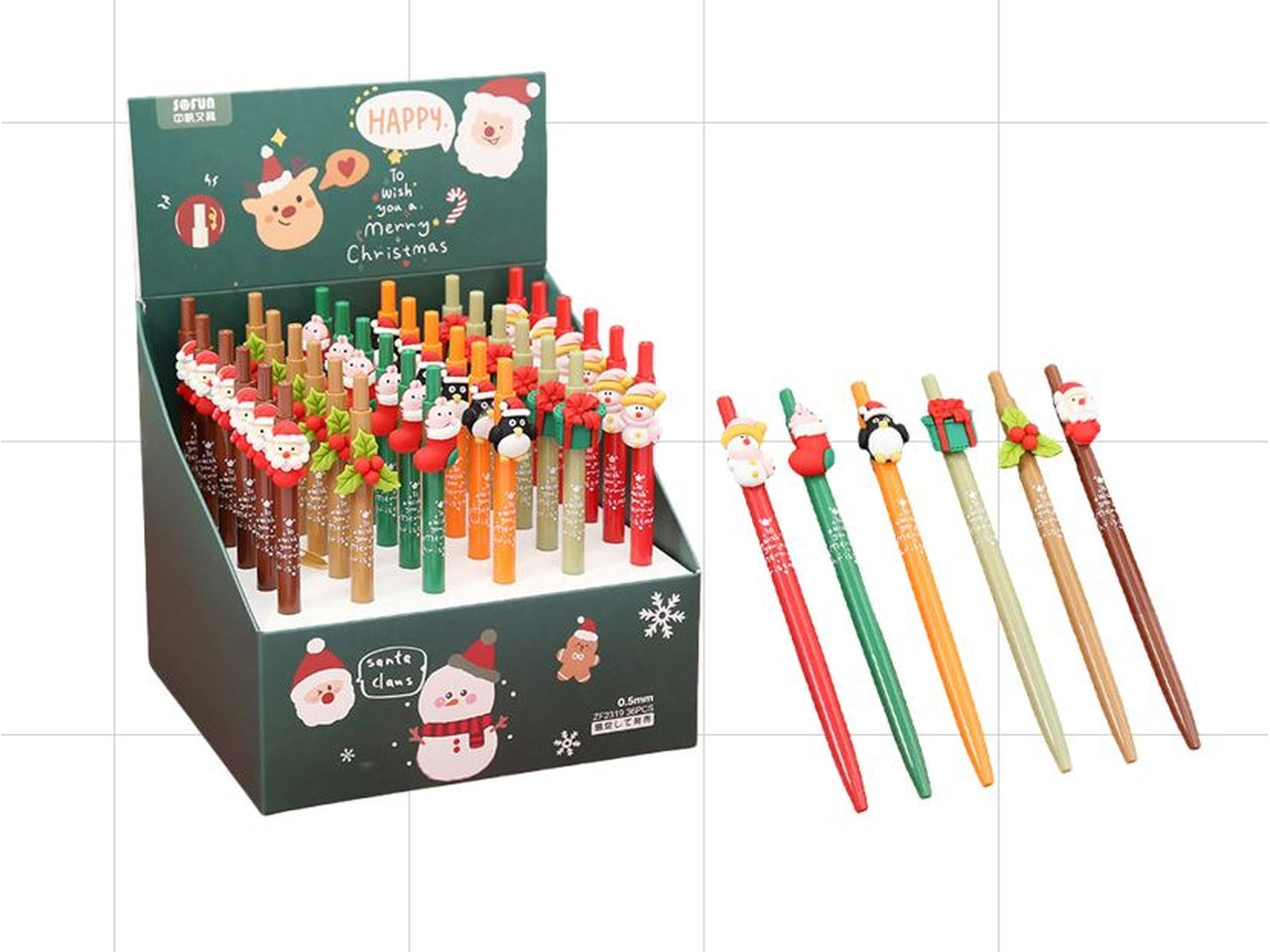 Penna natalizia in 6 assortimenti