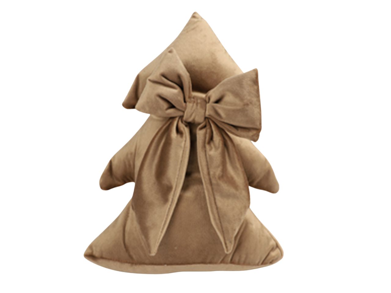 Fermaporta albero 24cm in panno con fiocco tortora