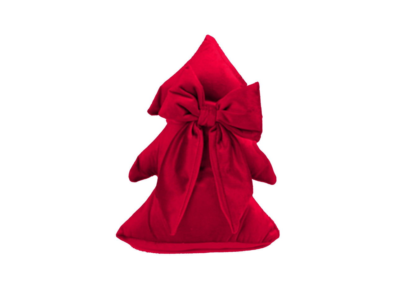 Fermaporta albero 24cm in panno con fiocco rosso