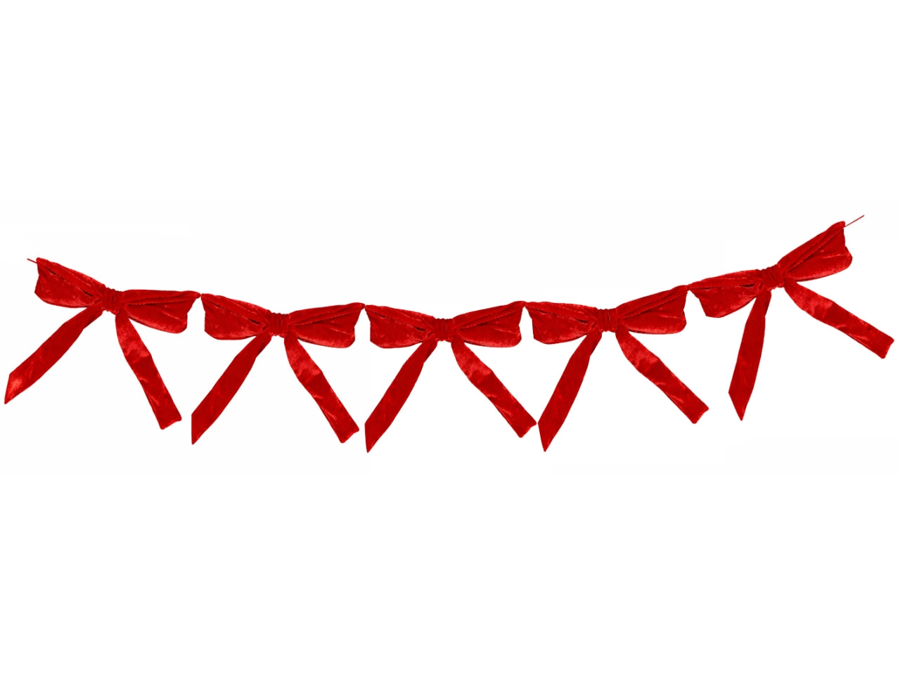 Ghirlanda fiocchi 160cm in tessuto rosso