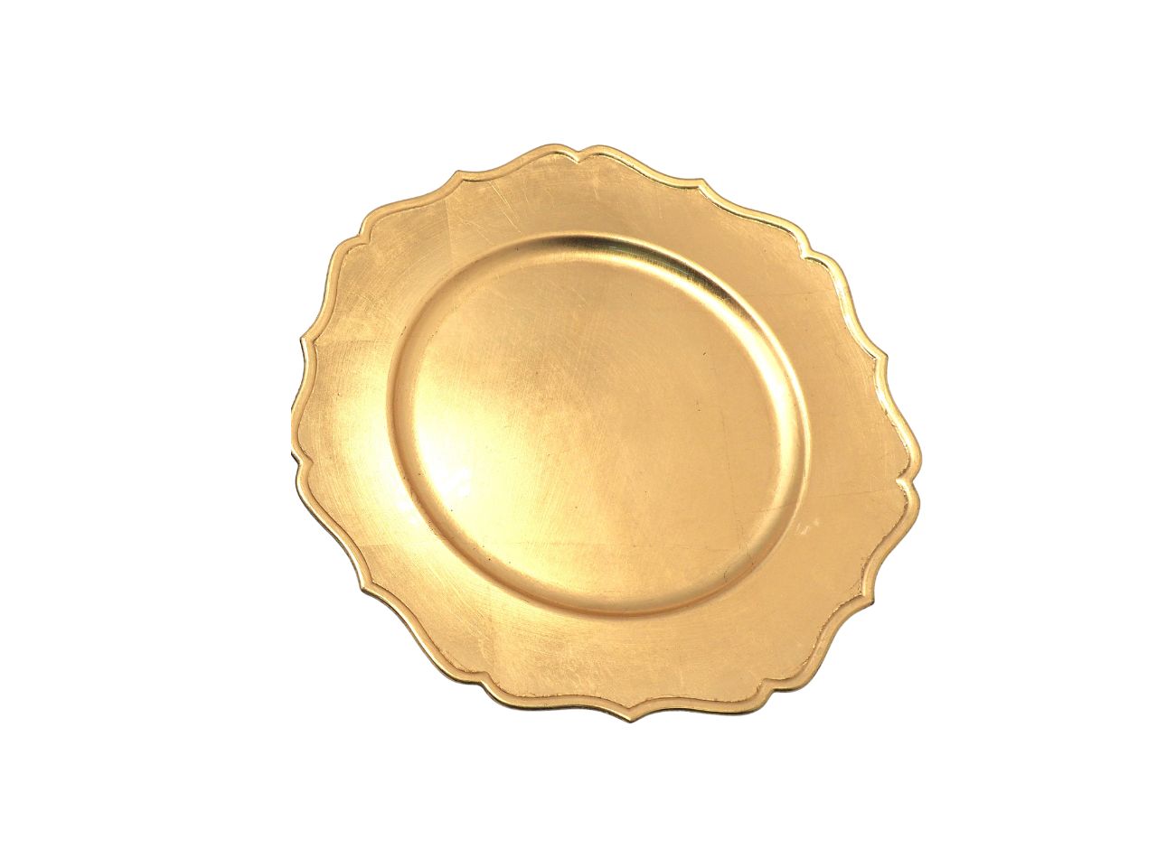 Piatto fiore in plastica 33cm oro
