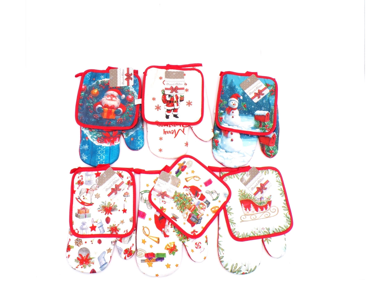 Presina e guanto natalizio, decori assortiti