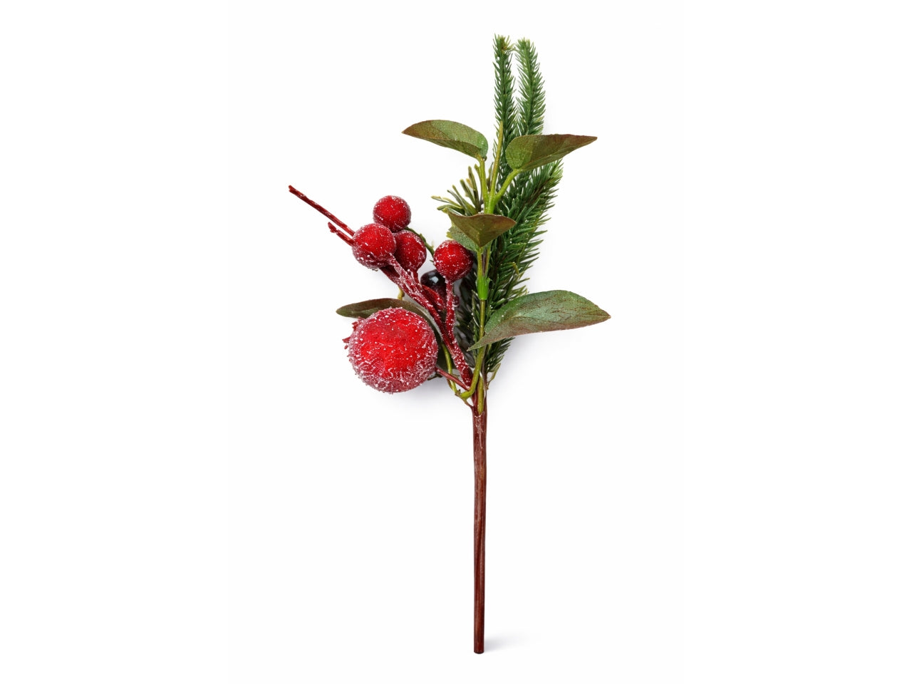 Ramo pino 28cm con melograno e bacche rosse