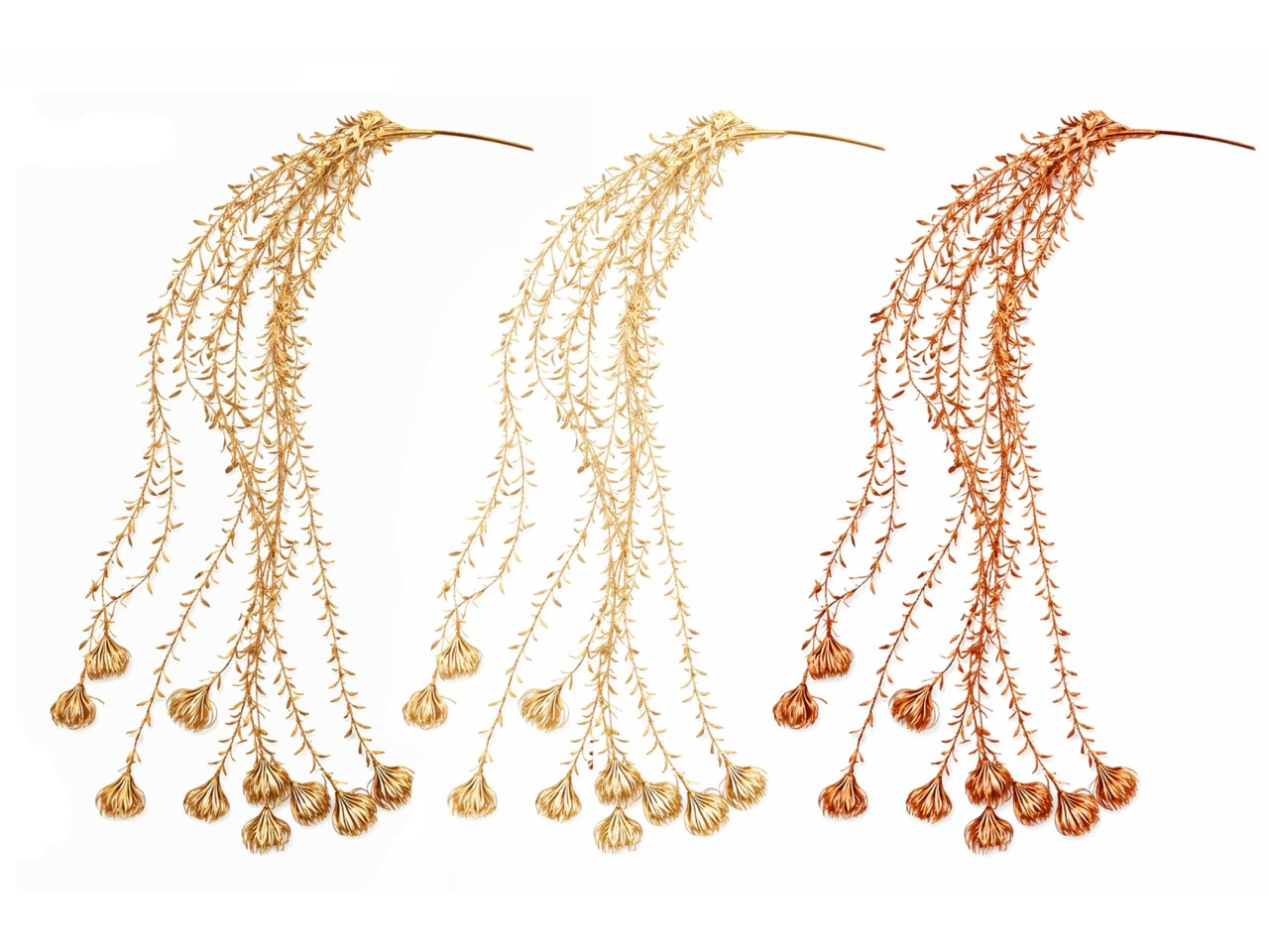 Ramo cadente maxi 110cm metallizzato oro, champagne o rame assortiti