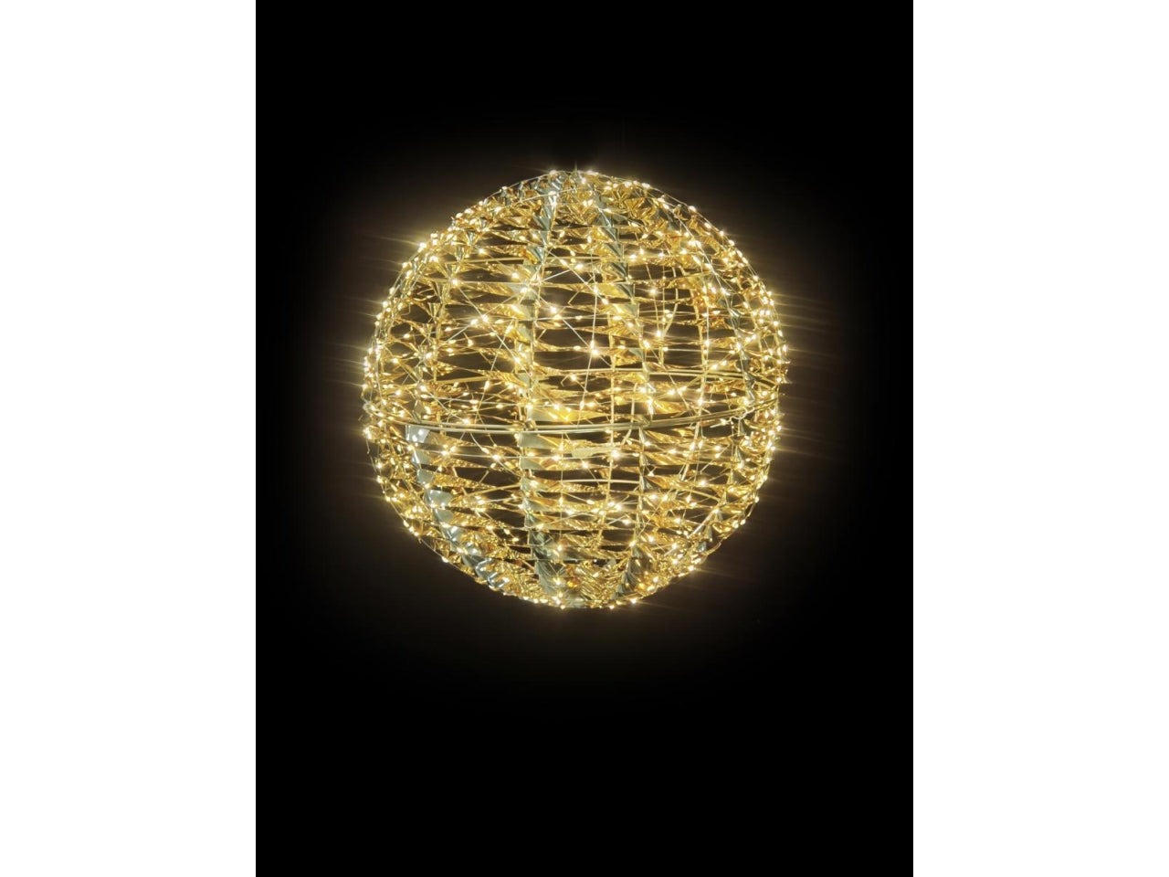 Palla oro shiny 30cm con 400 led, timer 6/18 ore, uso esterno