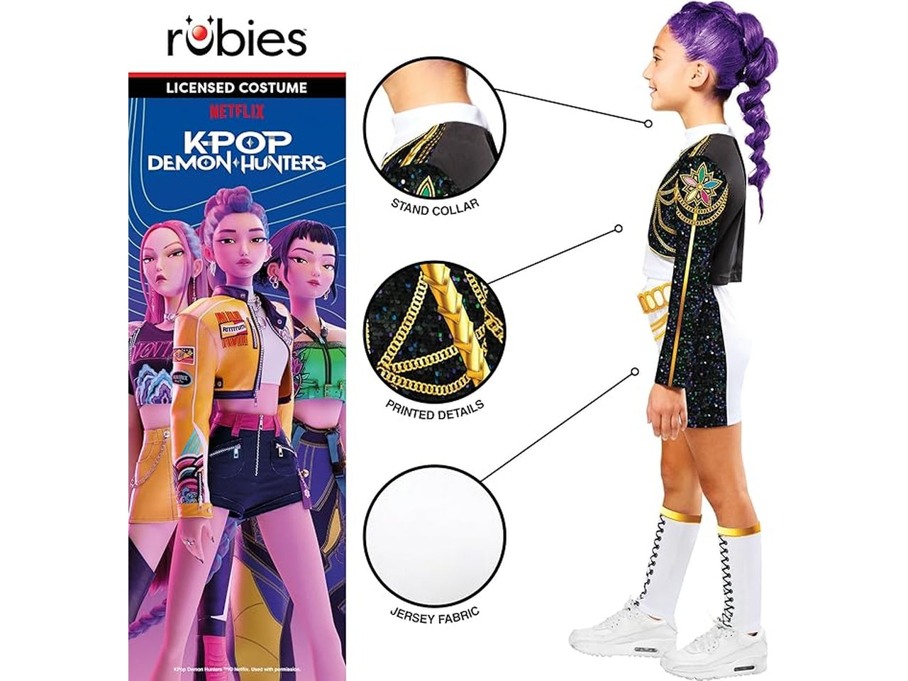 Costume Kpop Rumi golden, taglia S 7-8 anni