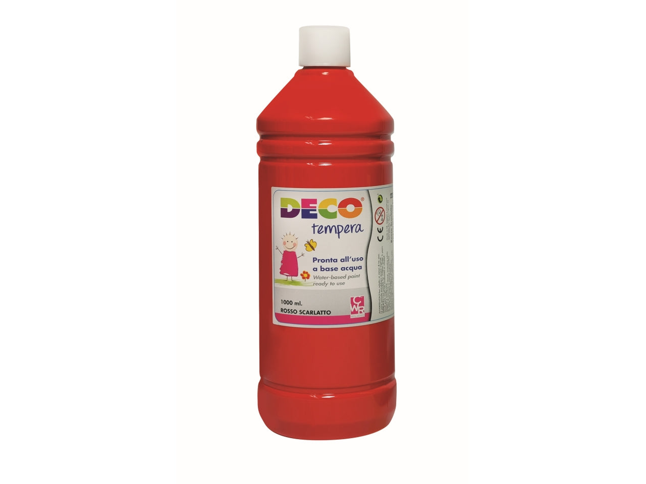 Flacone tempera 1000ml rosso scarlatto