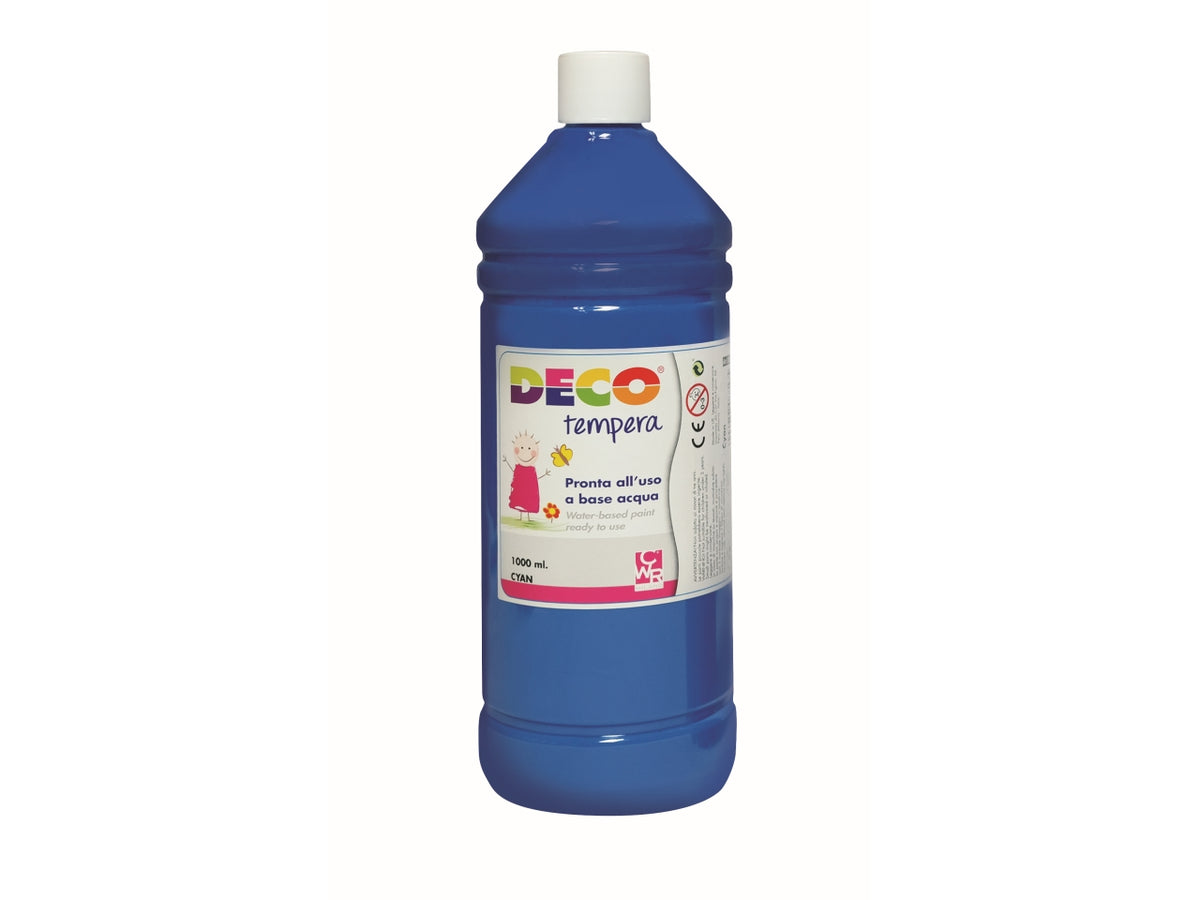 Flacone tempera 1000ml blu cyan