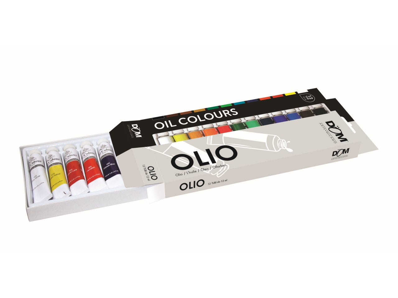 Colori a ad olio  scatola 12 tubi 12ml colori assortiti