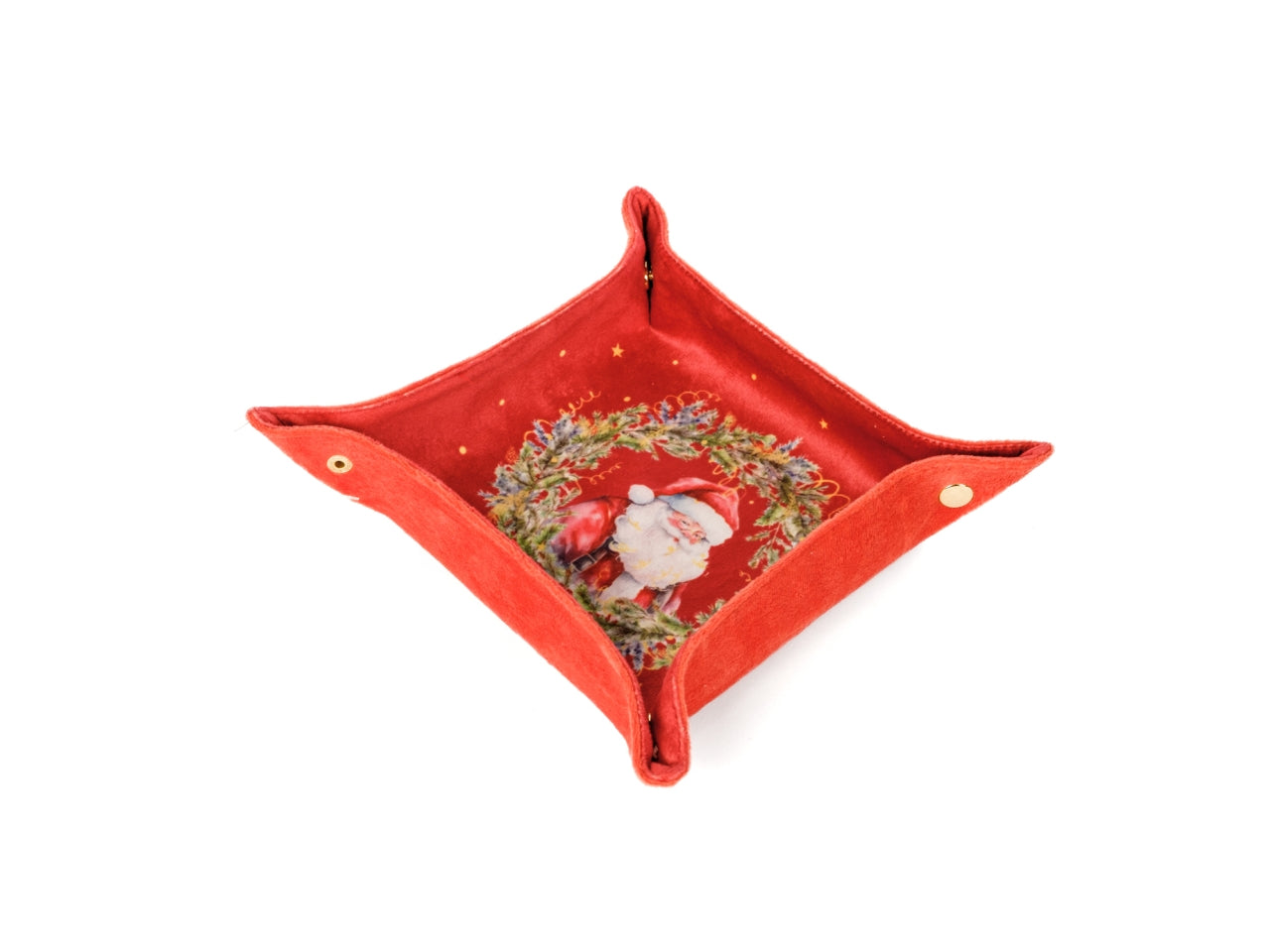 Svuota tasche con Babbo Natale 25x25cm in velluto rosso