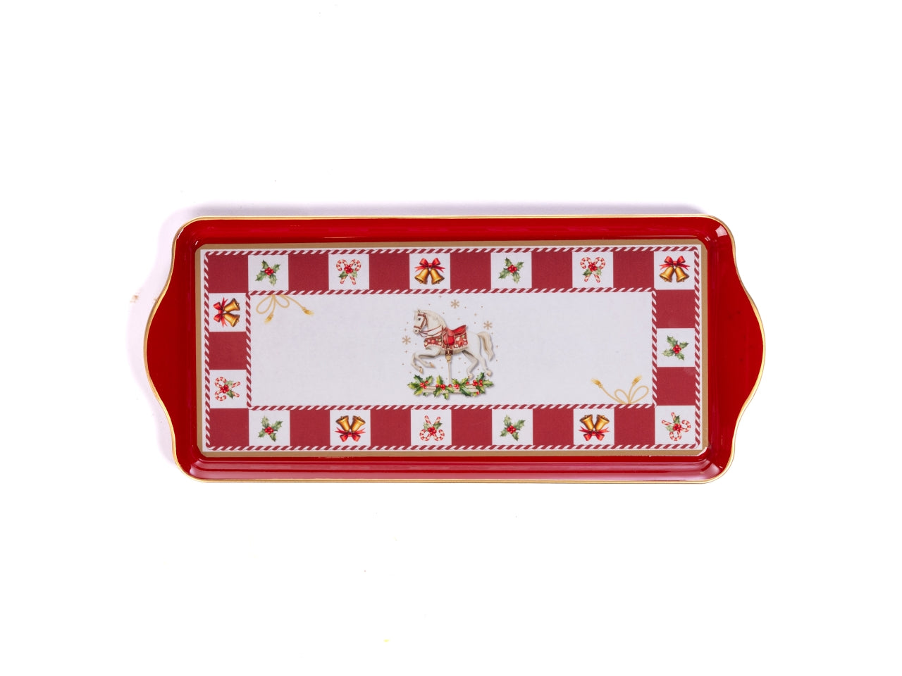 Vassoio 39x17x2cm carosello rosso