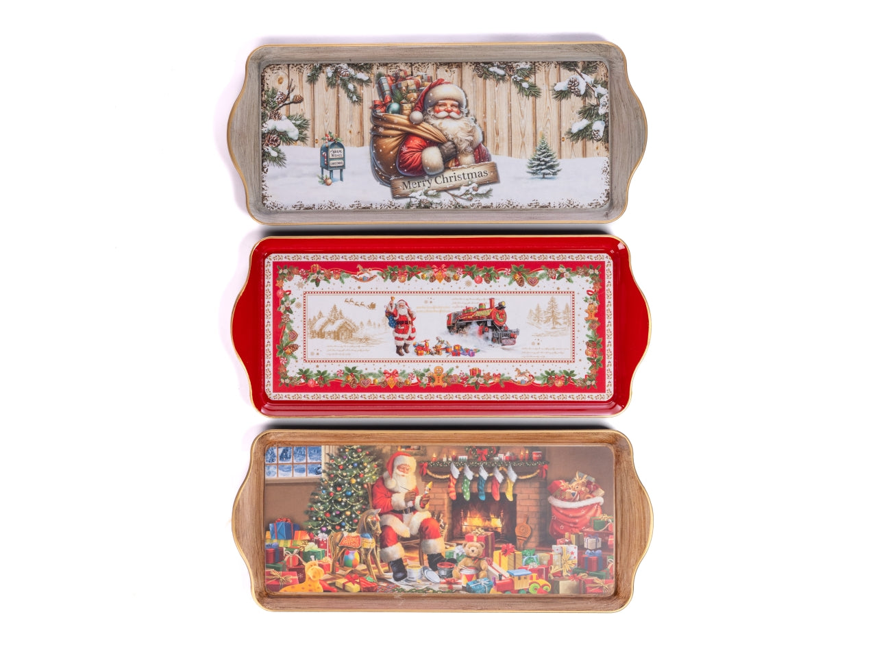 Vassoio 39x17x2cm con Babbo Natale, fantasie assortite