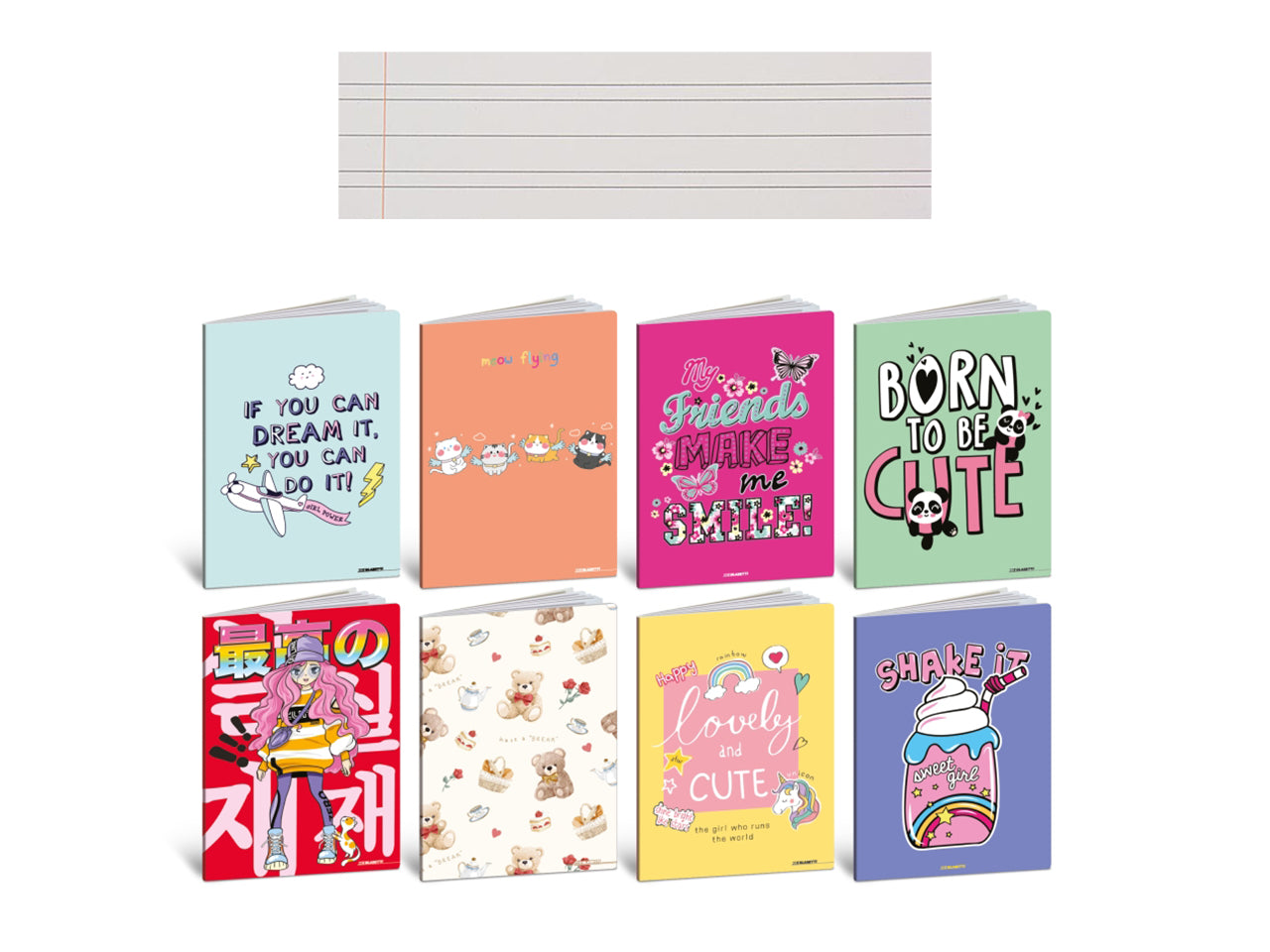 Quaderno maxi kid girl 20+1 fogli rigatura B, confezione da 10 maxi assortiti