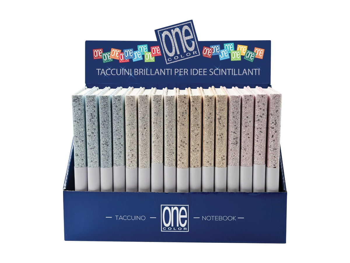 One color taccuino A5 glitter puntinato copertina rigida