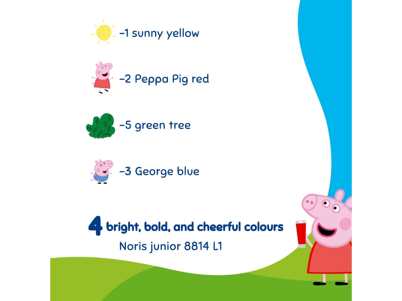 Noris junior colori a dita peppa pig set da 4 colori