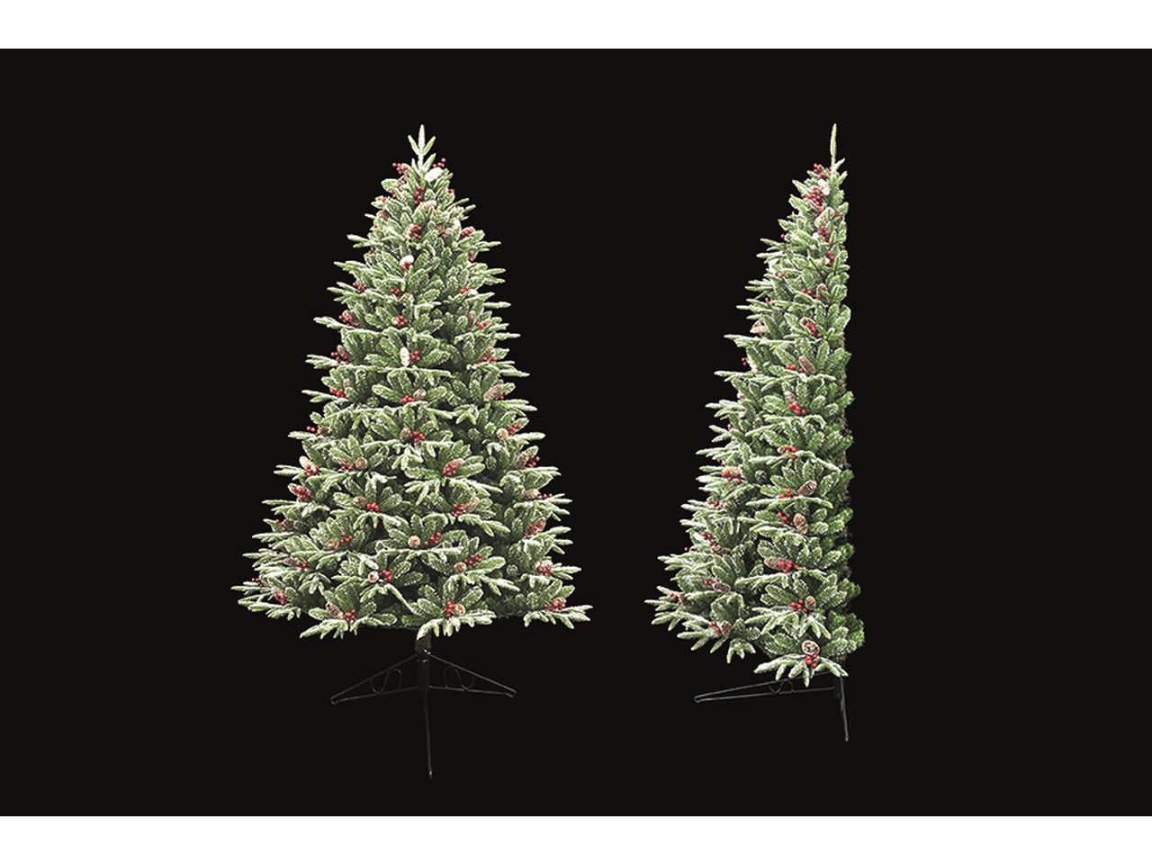 Albero di Natale Magic da parete 180cm verde innevato con bacche, 1188 tips