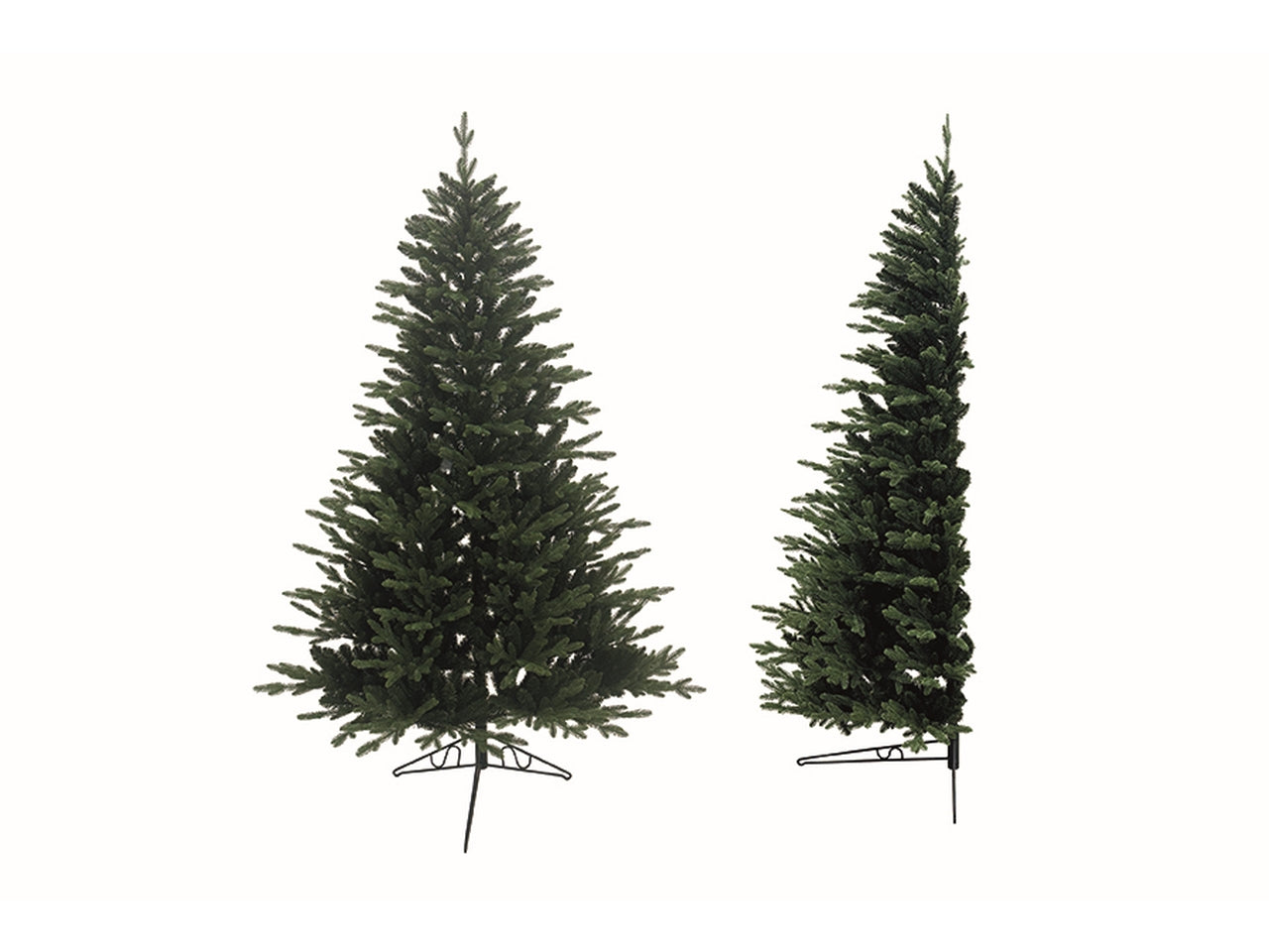 Albero di Natale Agra da parete 180cm verde con apertura ad ombrello e base in metallo, 1038 tips