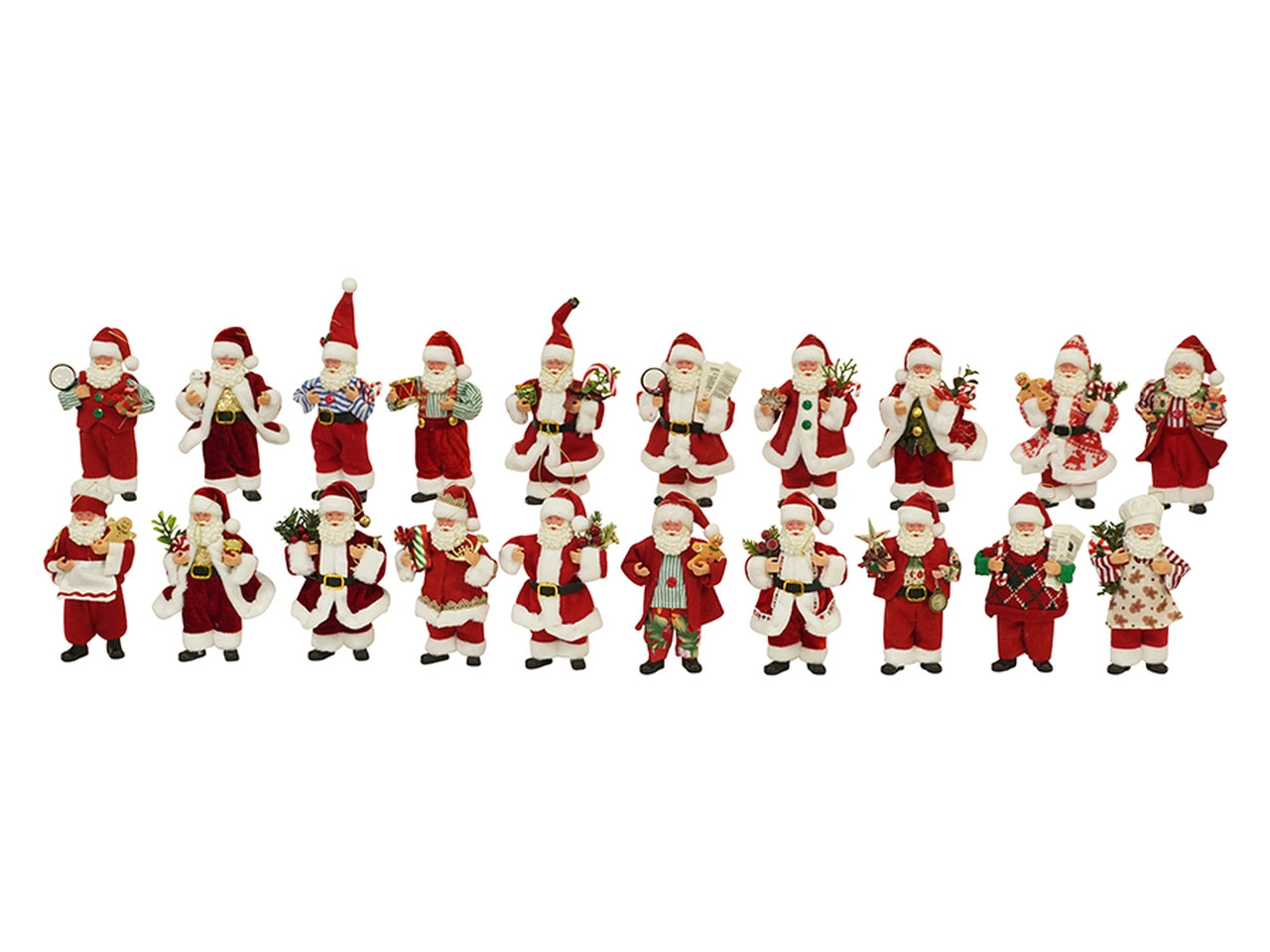 Babbo natale con barba in resina 18cm, in 20 assortimenti