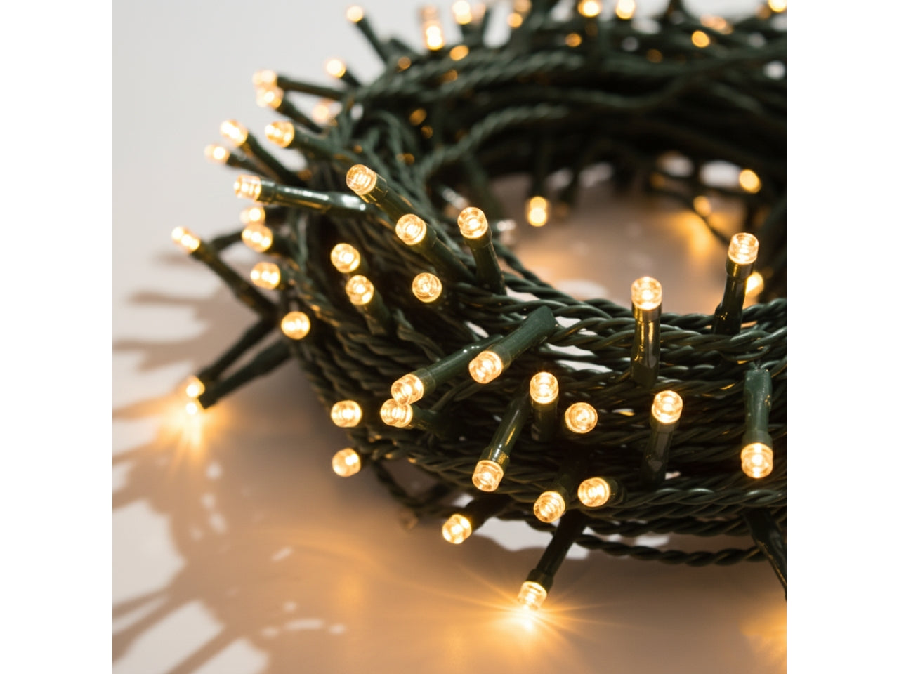 Catena luminosa 1200 led bianco caldo, 8 giochi di luce, uso interno/esterno prolungabile