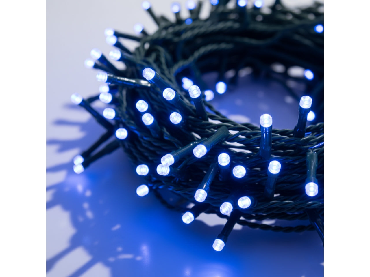 Catena luminosa 450 led blu, 8 giochi di luce, uso interno/esterno prolungabile
