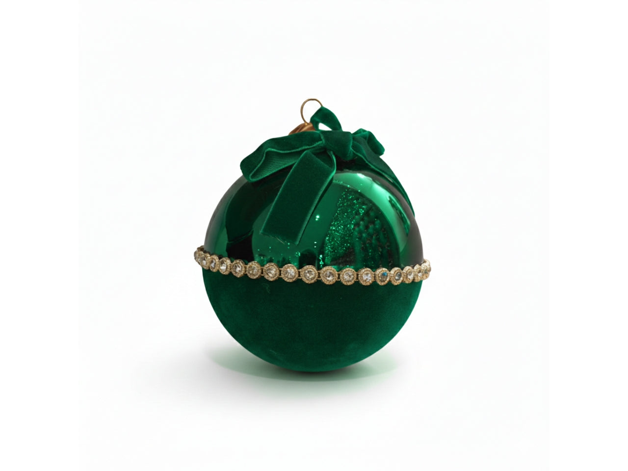 Palline di natale 10cm elisabeth verdi, set da 3 pezzi