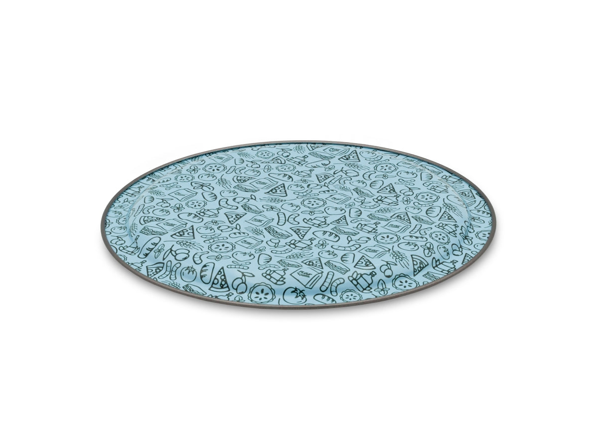 Dolci sorrisi tortiera pizza da 36cm, fondo interno bugnato turchese/avorio $