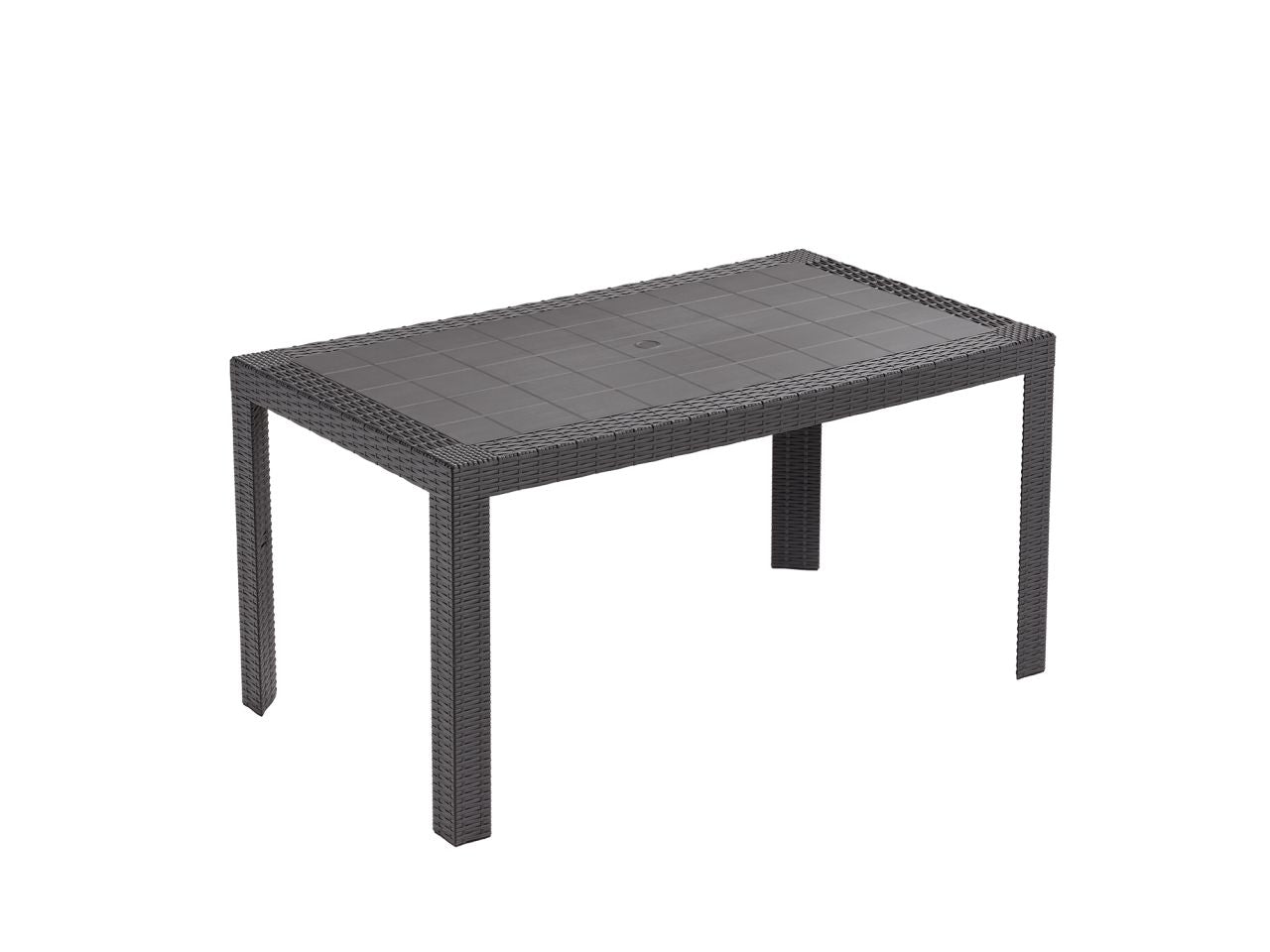 Tavolo urano simil rattan colore antracite c/barre di rinforzo 80x140x72cm