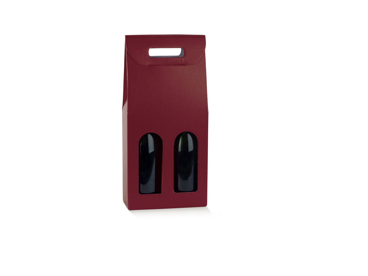 Portabottiglia 2 posti fibra bordeaux, 18x9x38,5cm