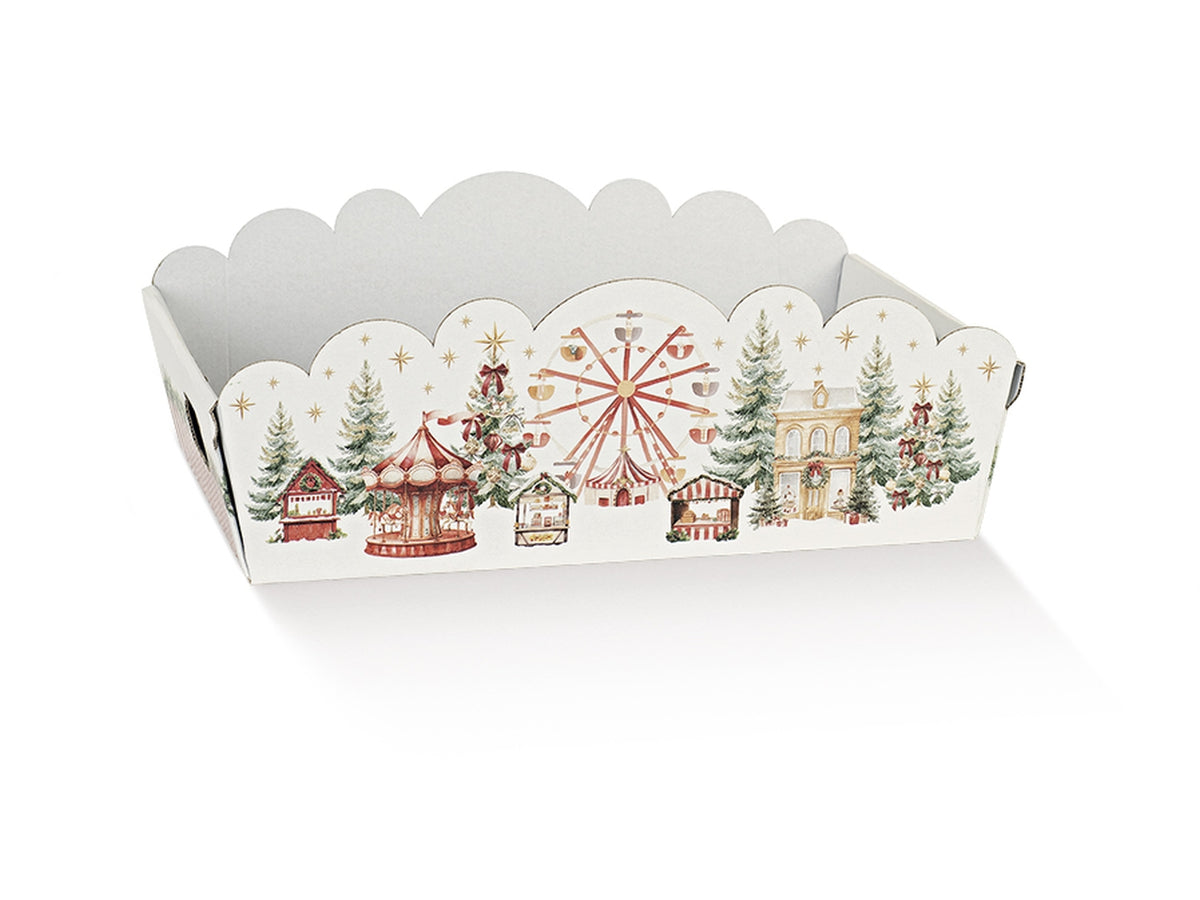 Cesto sagomato linea market rosso, 37x26,5x9,5cm