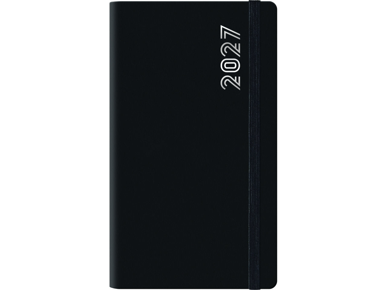 Agenda 2027 Dynamic con elastico 8x14cm settimanale verticale nero