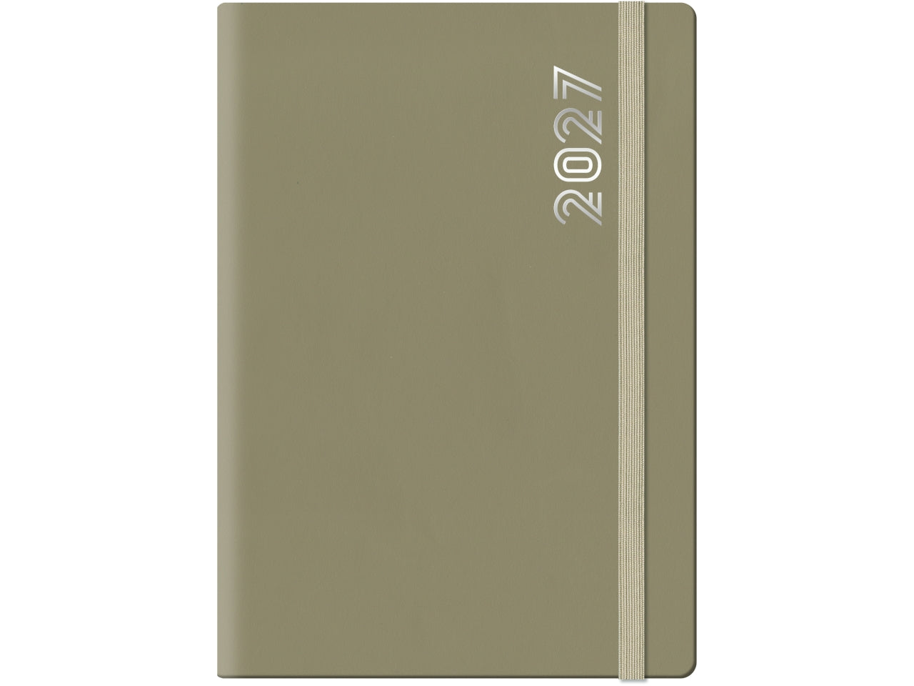 Agenda 2027 Dynamic con elastico 14,5x20,5cm giornaliera sabato e domenica abbinati nocciola