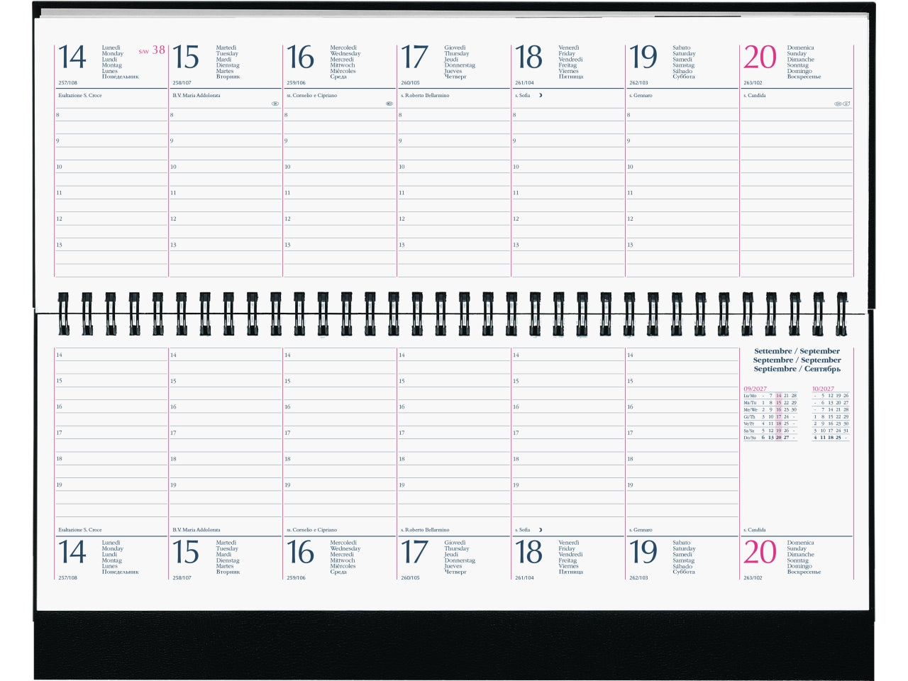 Agenda 2027 Caribe 29,8x10,5cm settimanale orizzontale azzurro