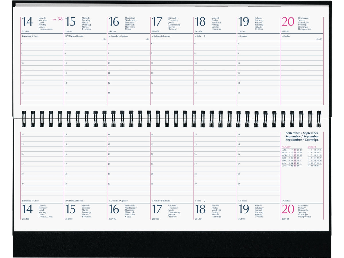 Agenda 2027 Caribe 29,8x10,5cm settimanale orizzontale azzurro