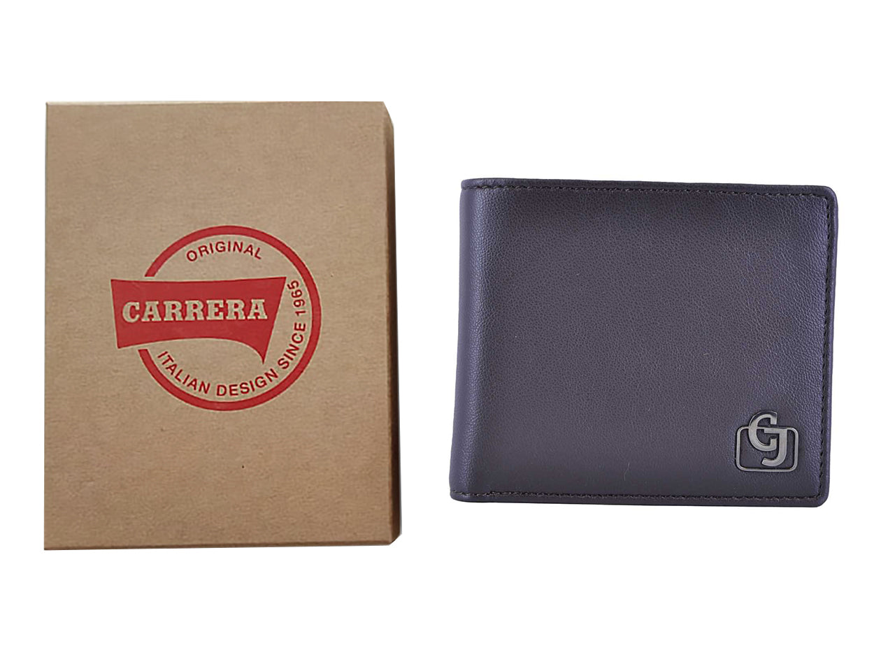 Carrera joe collection trifold con porta documenti marrone scuro