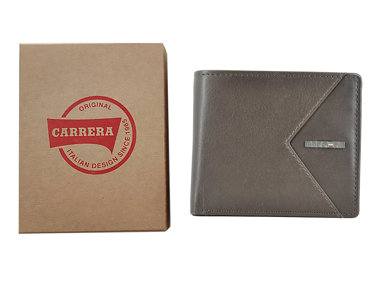 Carrera viggo collection trifold con porta documenti marrone scuro