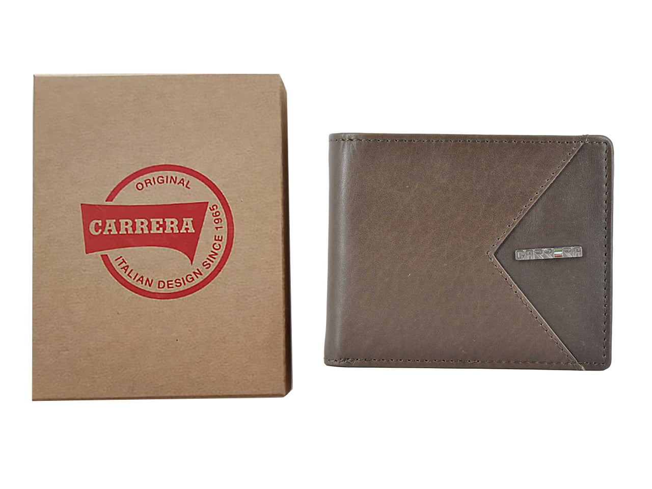 Carrera viggo collection bifold orizzontale con portamonete marrone scuro