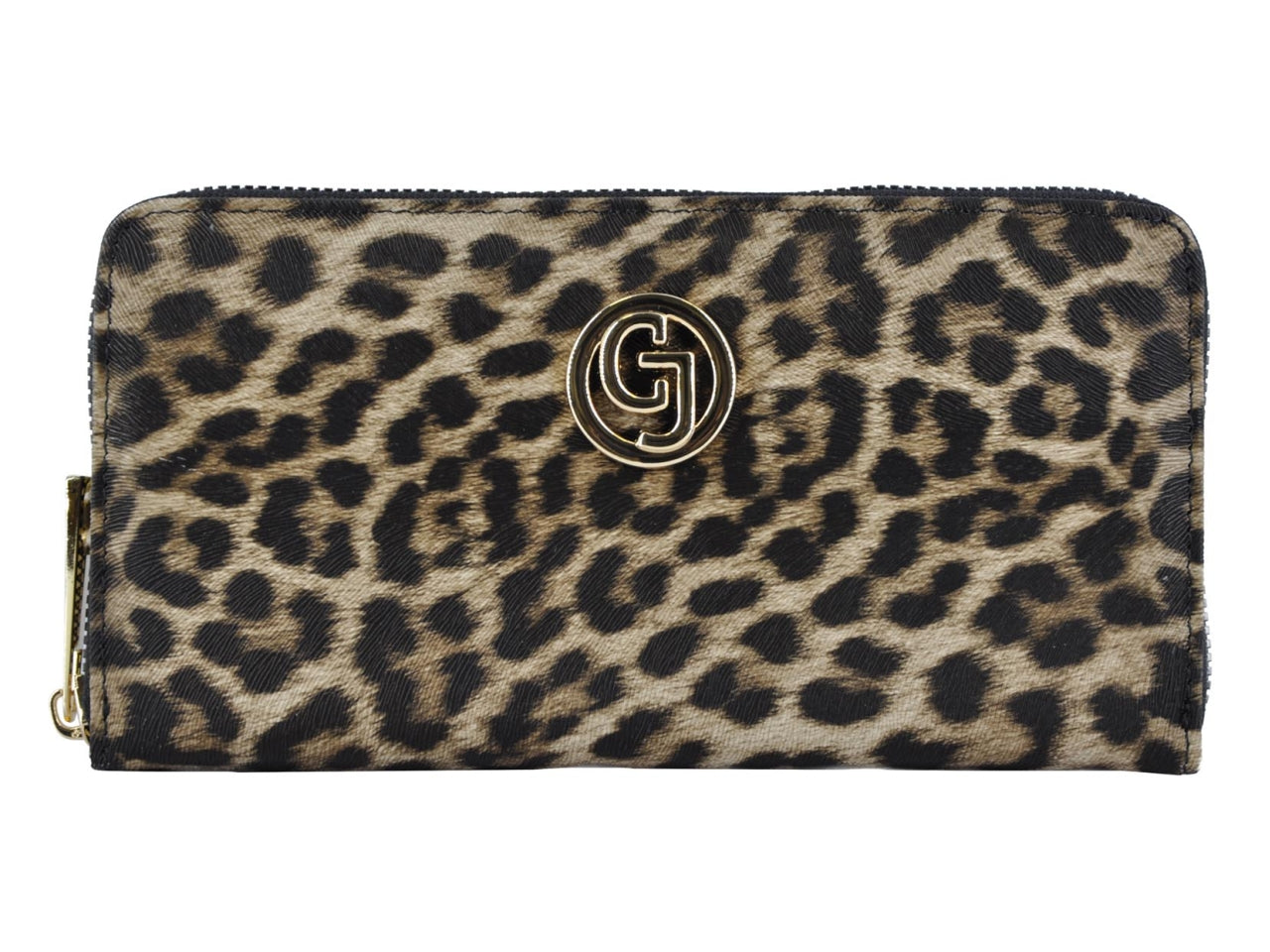 Carrera claire collection zip around nero leopard